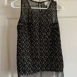 NWOT LOFT black semi sheer top